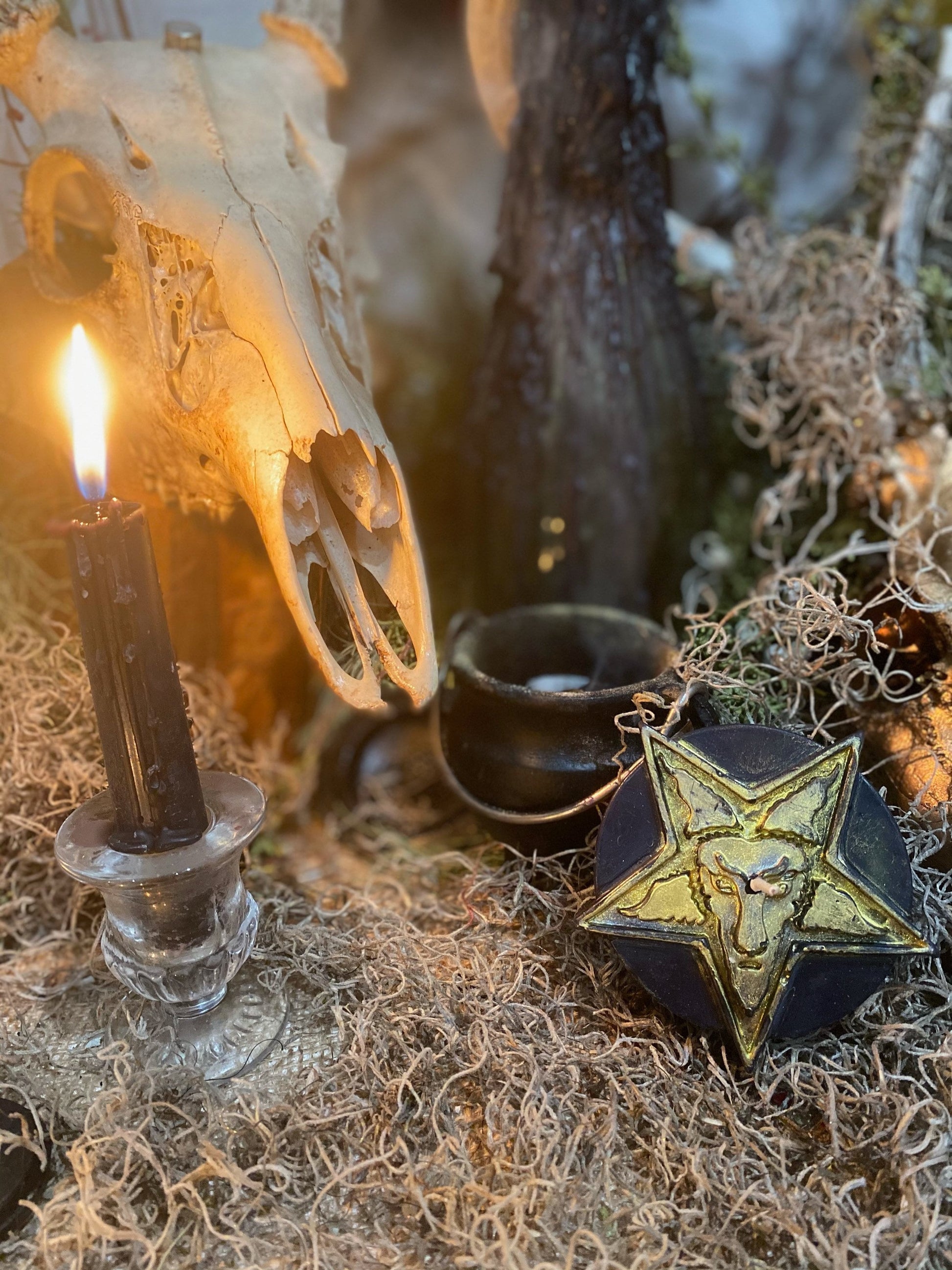 Baphomet Candle + Sigil of Baphomet + Horned God + As Above, So Below