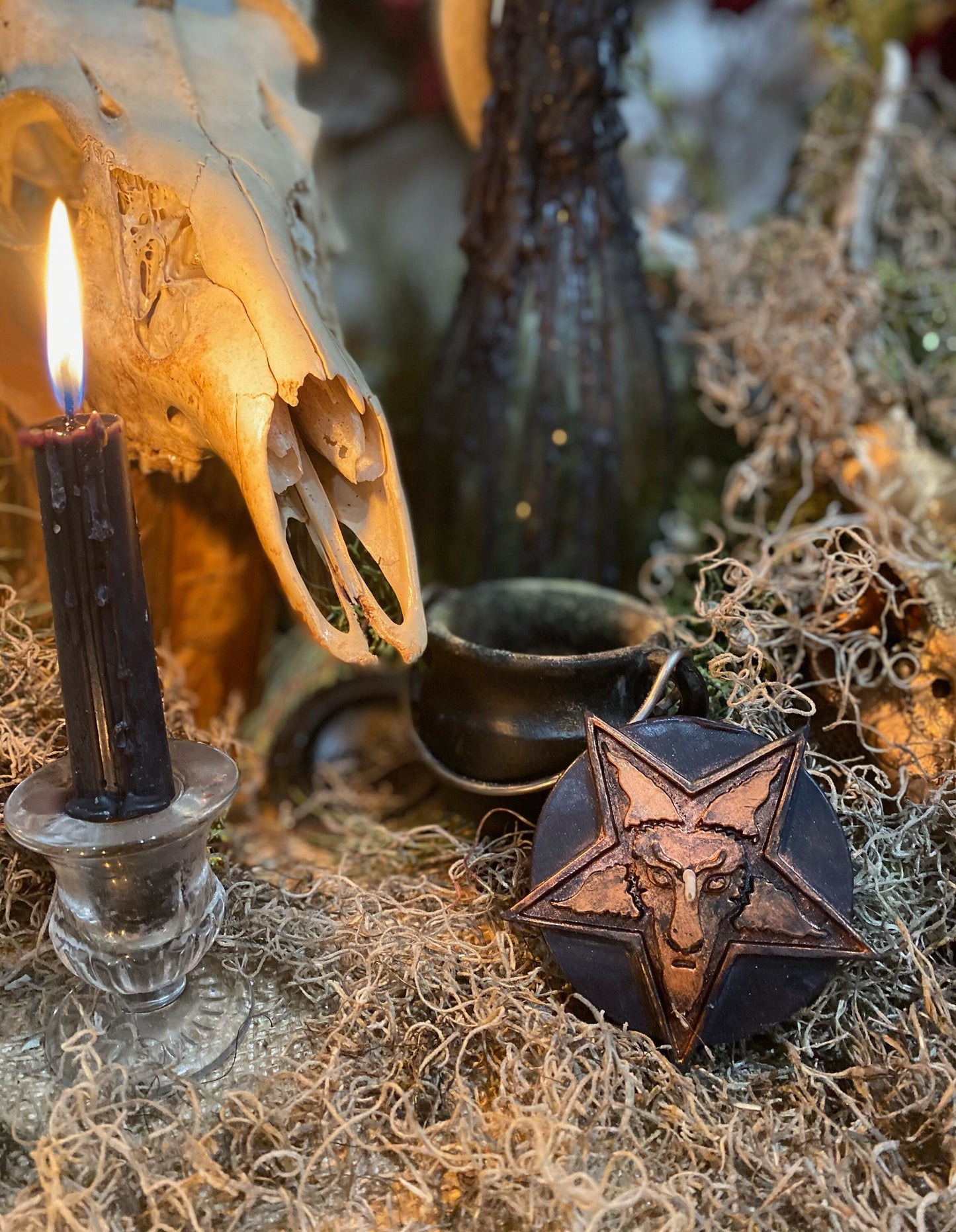 Baphomet Candle + Sigil of Baphomet + Horned God + As Above, So Below
