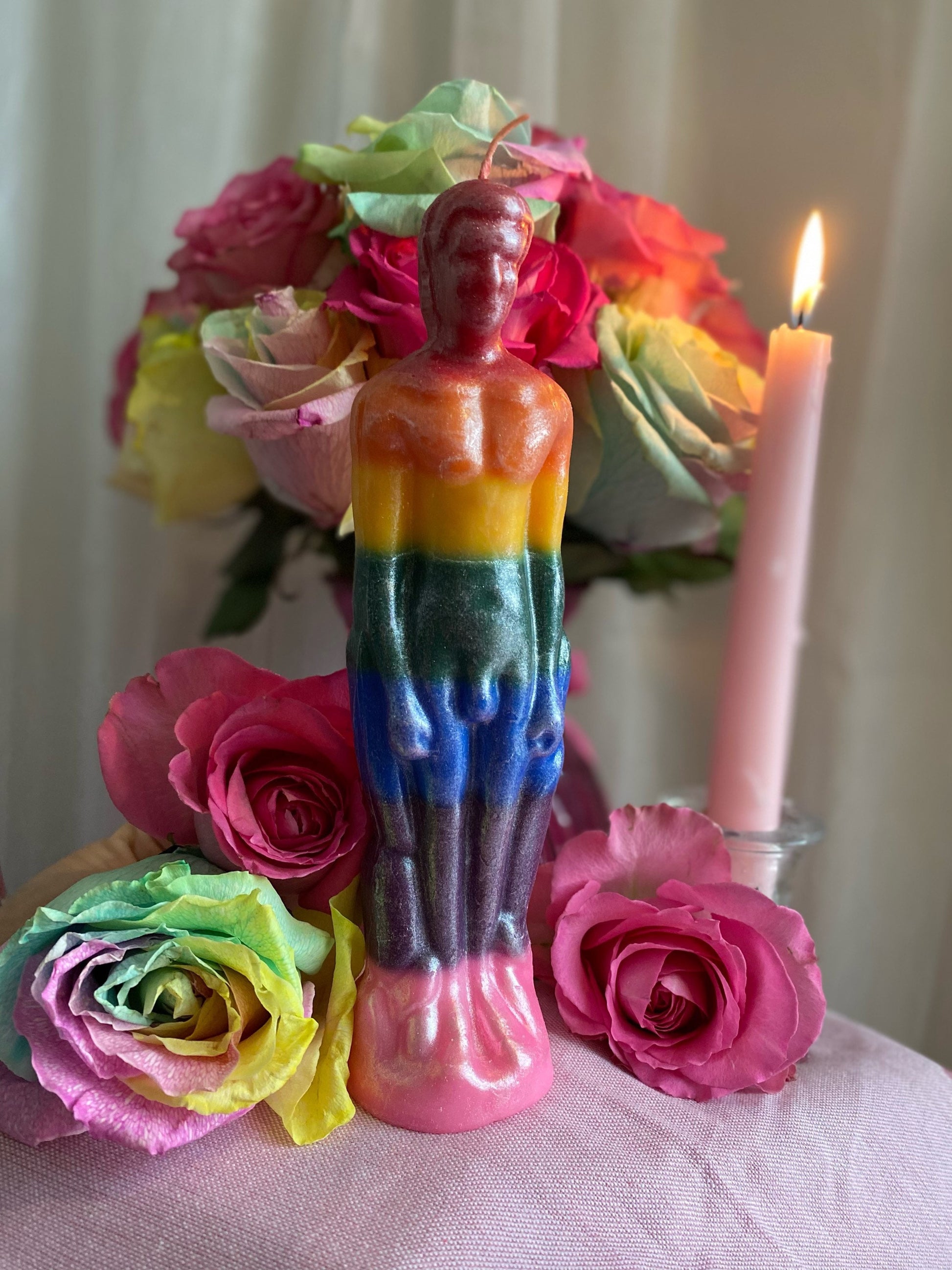 Male & Female Rainbow Figure Candles + LGBTQ+ Pride + Gay + Lesbian + Bisexual