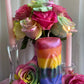 Square Rainbow Vagina Candle + Vulva + Lesbian Pride + Queer + Bisexual