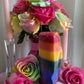 Square Rainbow Vagina Candle + Vulva + Lesbian Pride + Queer + Bisexual