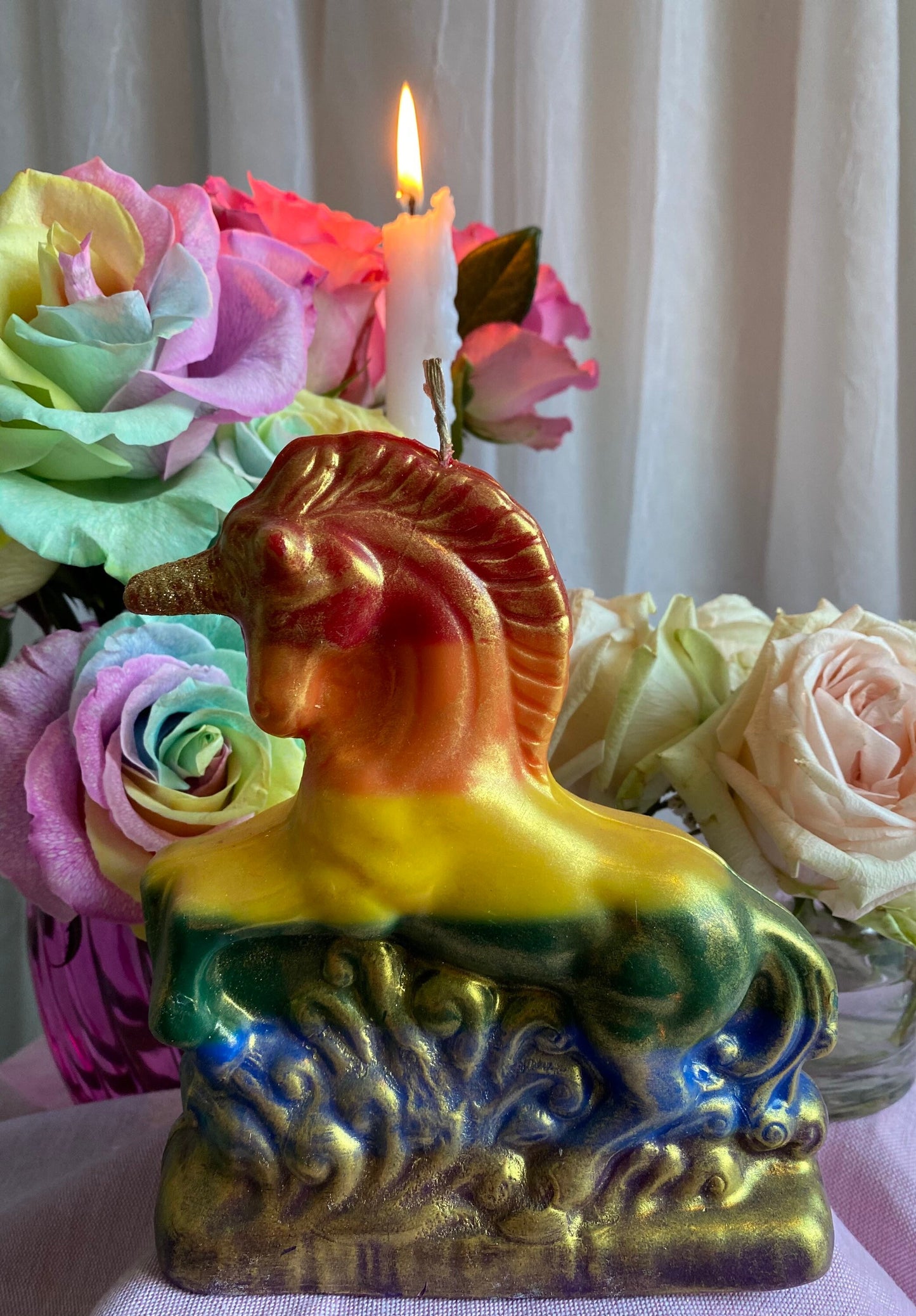 Rainbow Unicorn Candle + Queer Pride + LGBTQI + Wishes