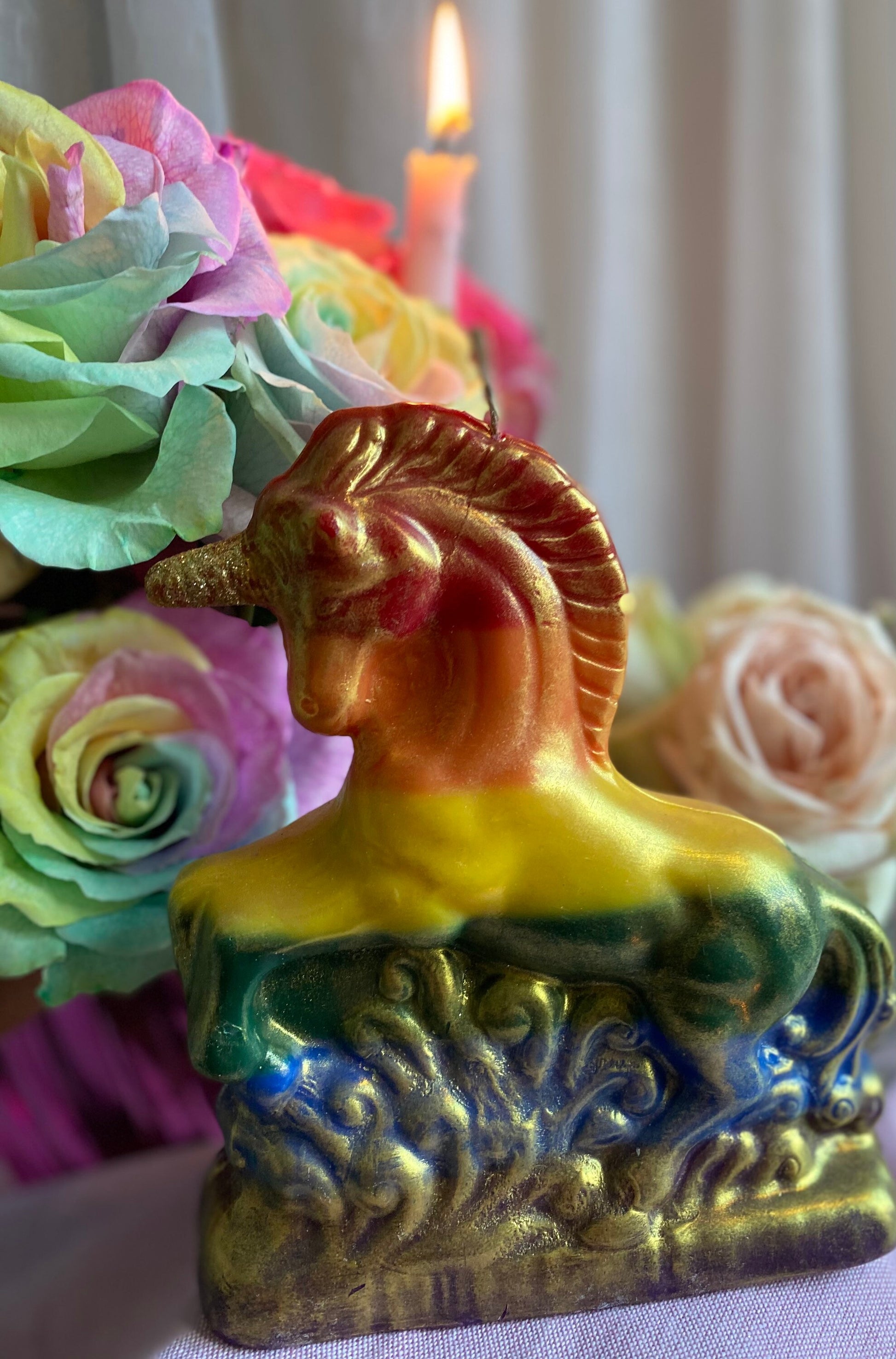 Rainbow Unicorn Candle + Queer Pride + LGBTQI + Wishes