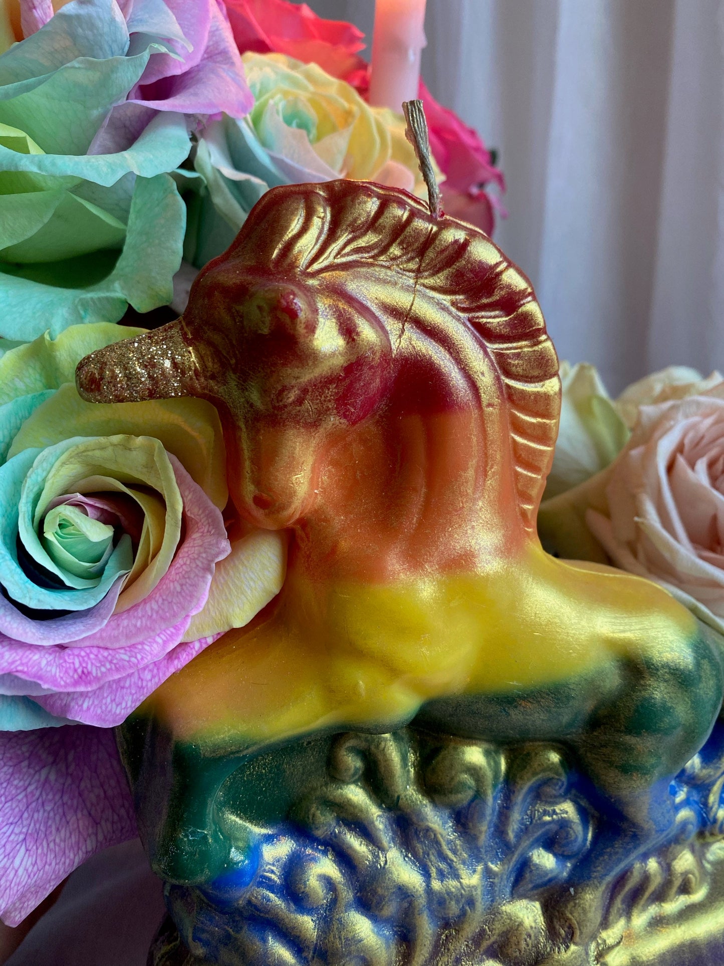 Rainbow Unicorn Candle + Queer Pride + LGBTQI + Wishes