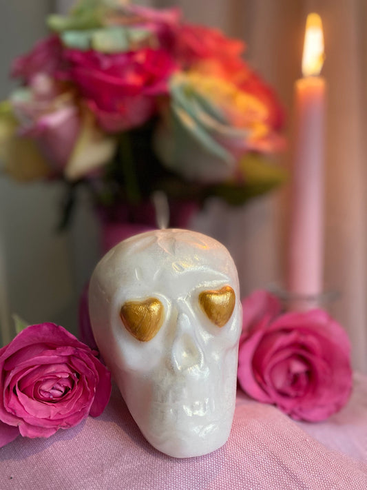 Sugar Skull Candle + Santa Muerte + Dia de los Muertos + Love
