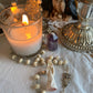 Santa Muerte Blanca Rosary with Bone Beads + Blessed + Sterling Silver Plated Chain + Handcrafted + Rosario