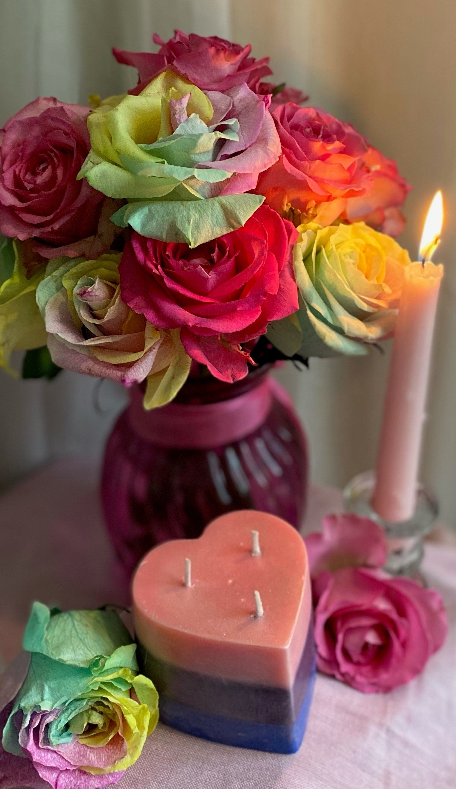 Bisexual Pride Heart Candle