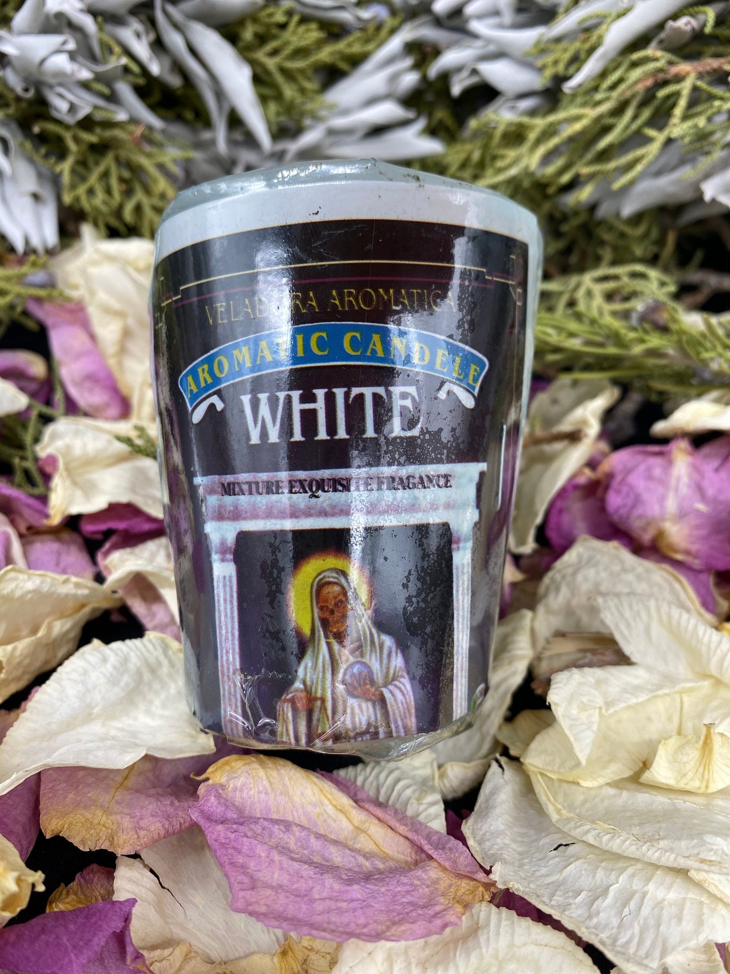 Santa Muerte Blanca Candle + Made in Mexico