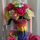Square Rainbow Vagina Candle + Vulva + Lesbian Pride + Queer + Bisexual