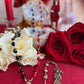 Santa Muerte Reversing Rosary + Red & Black Robes + Overcome Enemies + Blessed + Sterling Silver Plated Chain + Handcrafted + Amarres