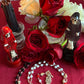 Santa Muerte Rosary + Gemstone + Blessed + Traditional Colors + Three Robes + Sterling Silver Plated Chain + Handcrafted