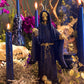 Santa Muerte Negra Figure Candle + Protection + Reversing + Remove Obstacles + Victory Over Enemies + 24K Gold + Baptized + Blessed + Fixed