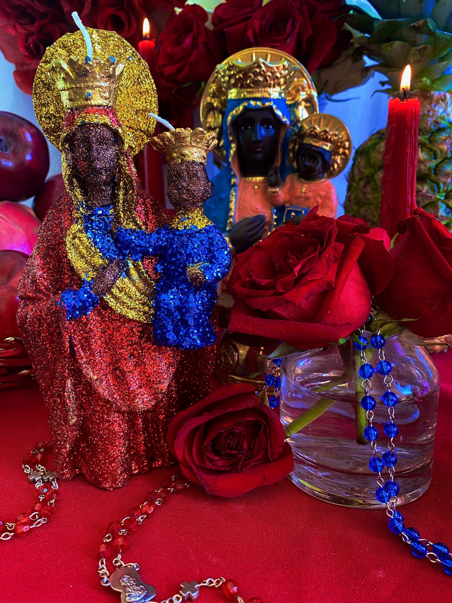 Ezili Danto Candle + Erzulie Dantor + Zilí Dantó + 24K Gold + Protection + Justice + Lesbian + Transgender + Mother + Cleansed & Fixed