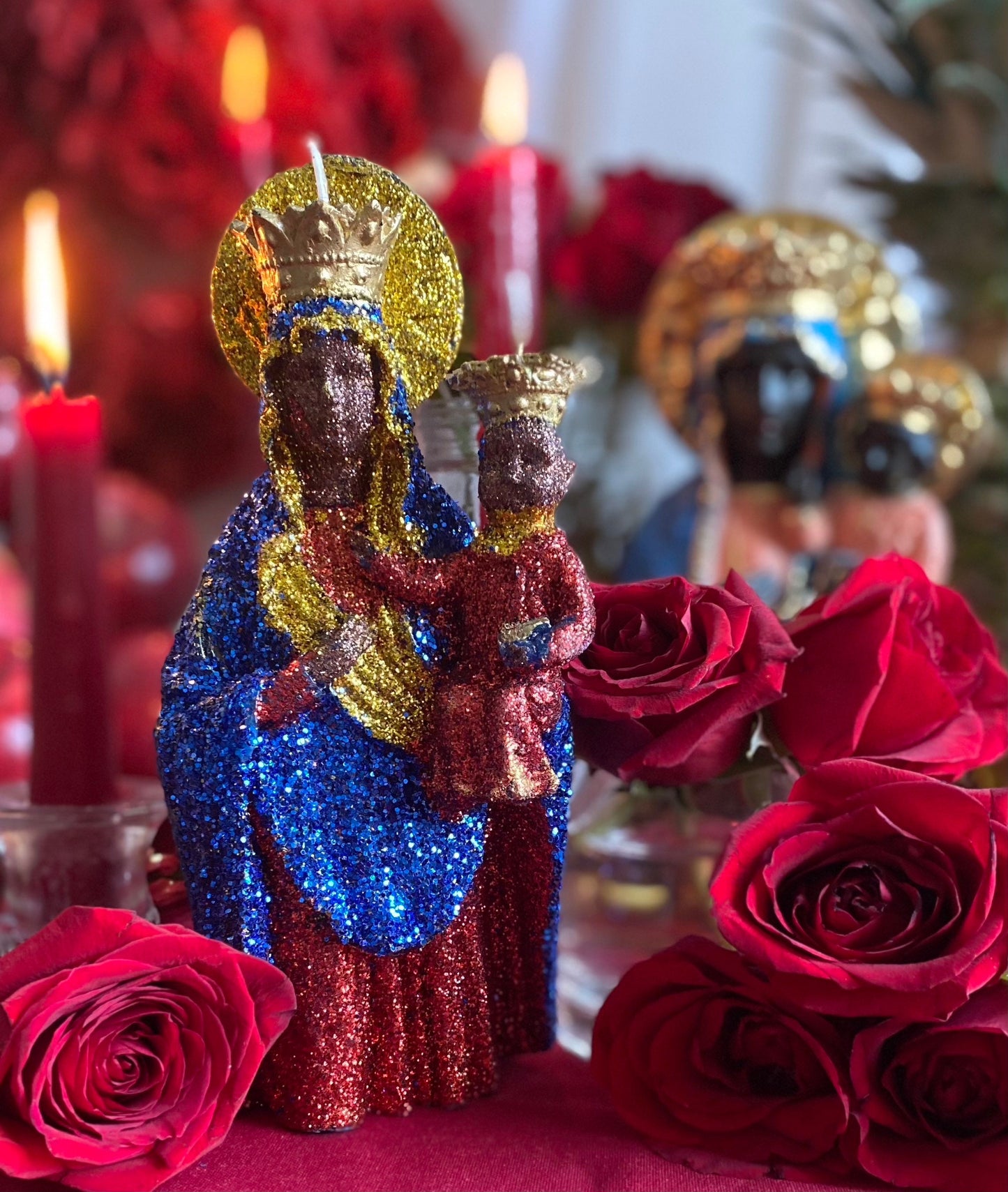 Ezili Danto Candle + Erzulie Dantor + Zilí Dantó + 24K Gold + Protection + Justice + Lesbian + Transgender + Mother + Cleansed & Fixed