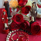 Santa Muerte Roja Rosary + 3 Robes + Blessed + Sterling Silver Plated Chain + Handcrafted + Rosario