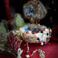 Santa Muerte Rosary + Traditional Colors + Three Robes + Sterling Silver Plated Chain + Handcrafted + Tricolor