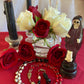 Santa Muerte Negra Rosary + Three Robes + Sterling Silver Plated Chain + Traditional Colors + Blessed + Rosario