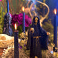Santa Muerte Negra Figure Candle + Protection + Reversing + Remove Obstacles + Victory Over Enemies + 24K Gold + Baptized + Blessed + Fixed
