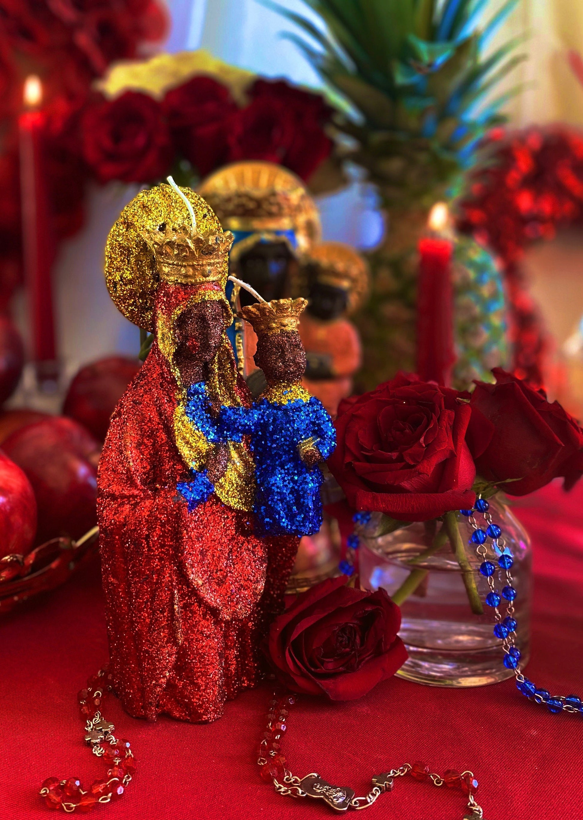 Ezili Danto Candle + Erzulie Dantor + Zilí Dantó + 24K Gold + Protection + Justice + Lesbian + Transgender + Mother + Cleansed & Fixed