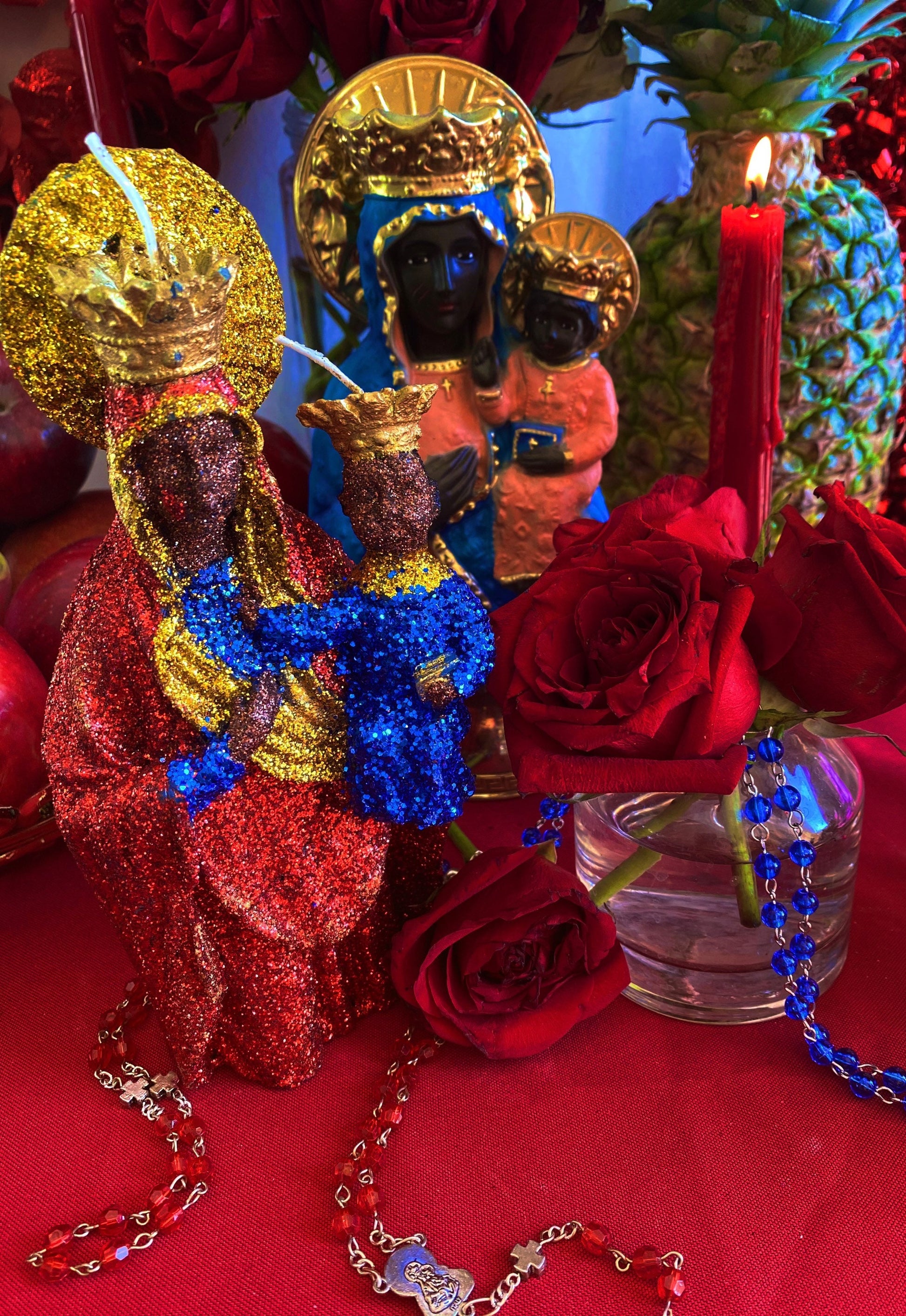 Ezili Danto Candle + Erzulie Dantor + Zilí Dantó + 24K Gold + Protection + Justice + Lesbian + Transgender + Mother + Cleansed & Fixed