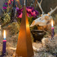 Metallic Pyramid Figure Candle