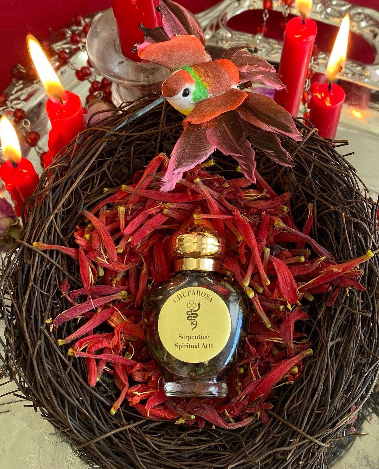 AUTHENTIC Chuparrosa Oil! Wildcrafted Ingredients! Traditional Brujeria + Chuparosa + Sweet Love + Friendship + Abundance + Luck + Colibrí