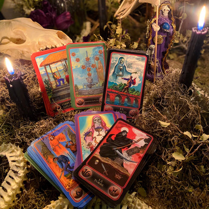 Tarot de la Santa Muerte + Blessed + Booklet & Cards + From Mexico (Spanish Edition) + New