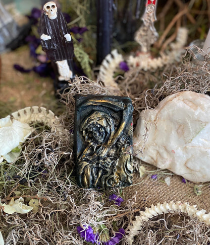 Large Santa Muerte Soap + Traditional Colors + Three Robes + Handcrafted
