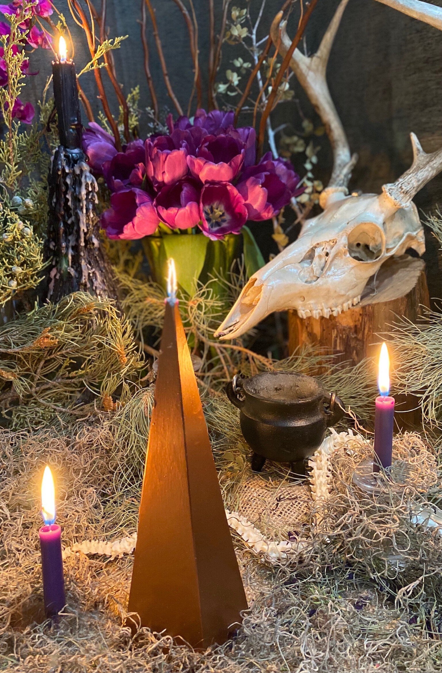 Metallic Pyramid Figure Candle