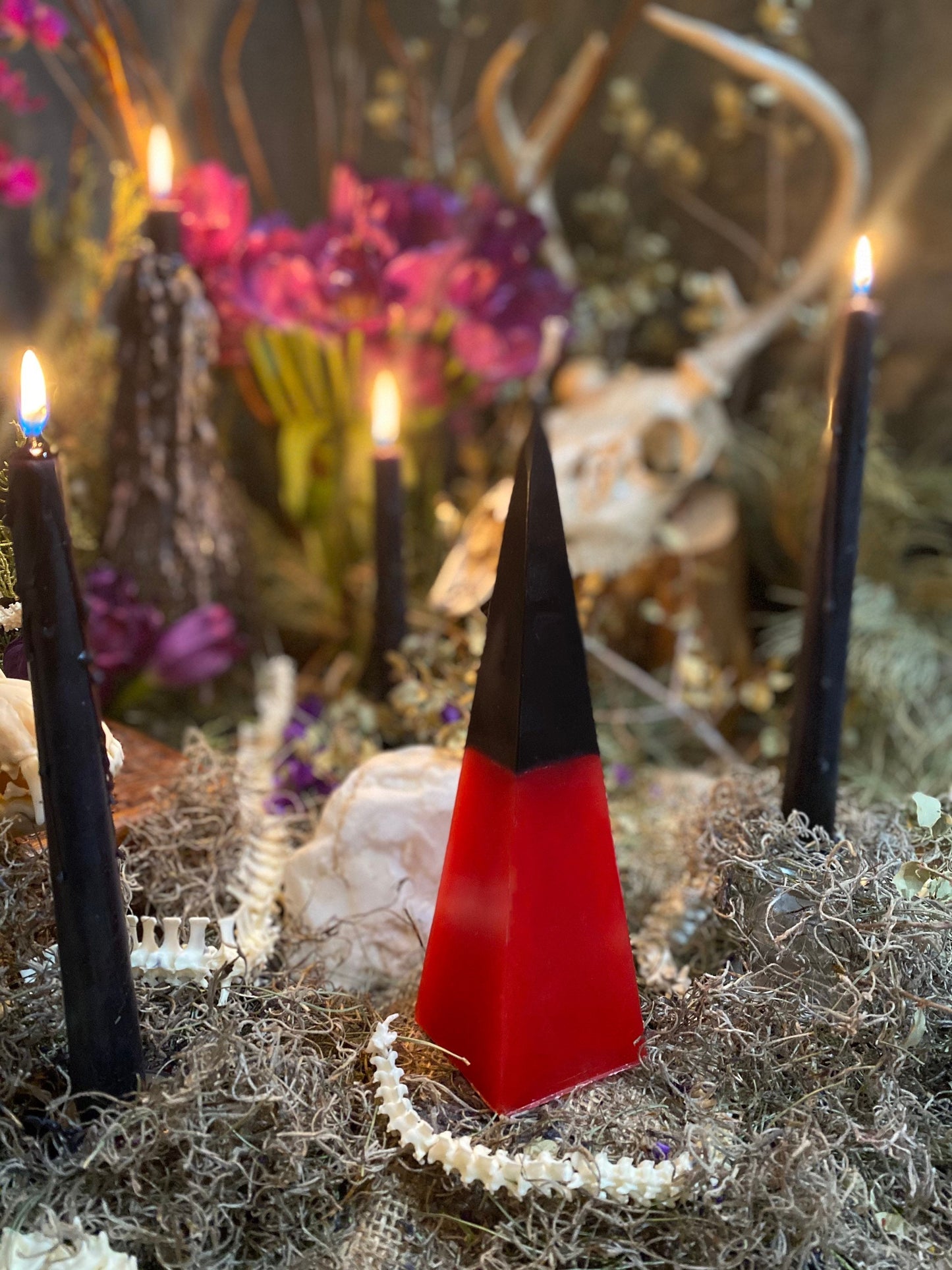 Reversing or Love Uncrossing Pyramid Figure Candle + Elegua + Papa Legba in New Orleans Voodoo + Esu + Quimbanda