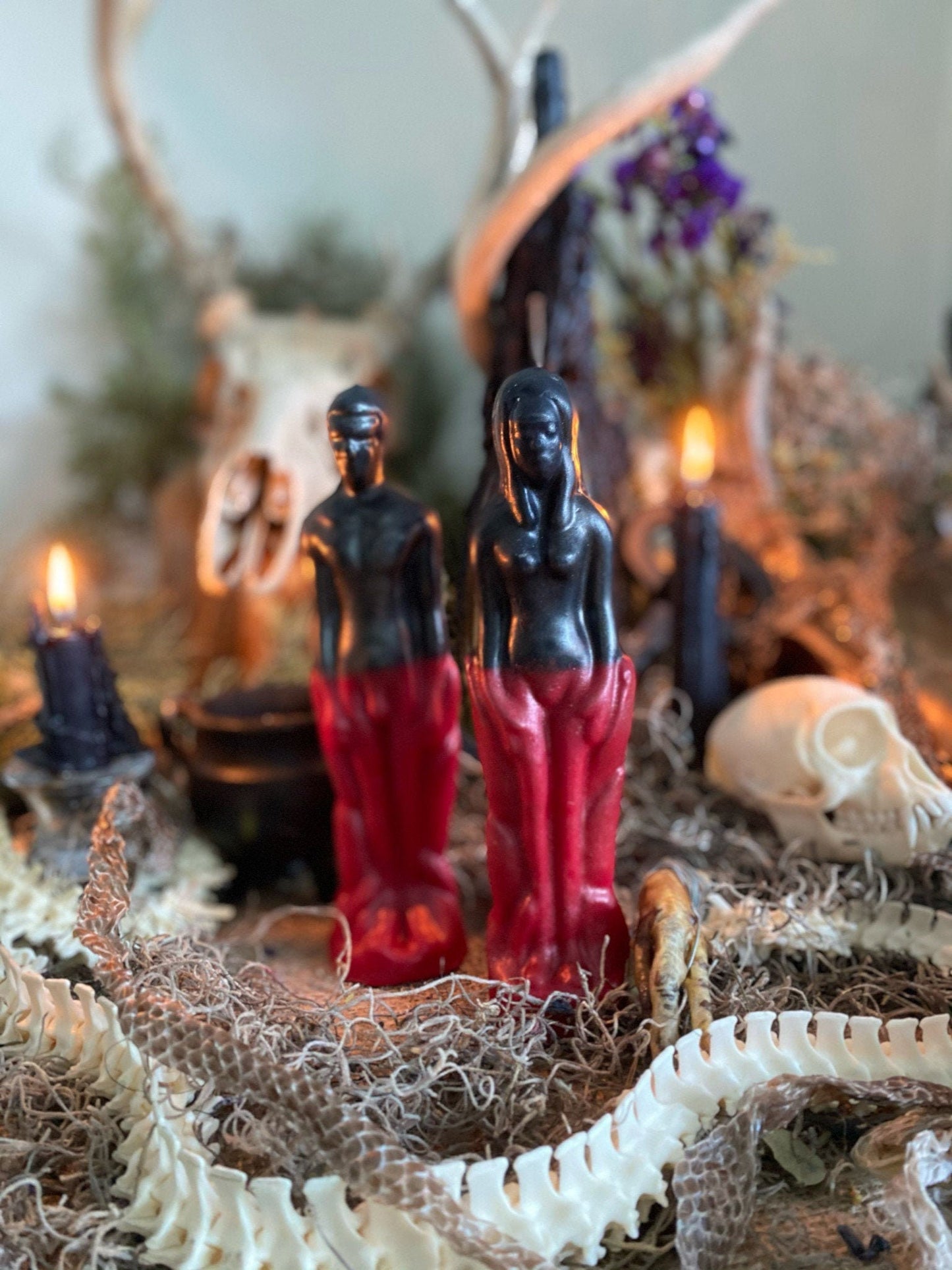 Reversing or Love Uncrossing Male & Female Figure Candles + Elegua + Papa Legba + Esu + Santa Muerte + Amarres + Binding + Xtreme Love Spell