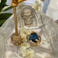 12” Santa Muerte Blanca Statue with Dress + Baptized + Fixed + Purity + Made in Mexico + 24K Gold Leaf on Scythe