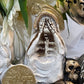 Santa Muerte Blanca Hear No, Speak No, See No Evil Statue + Baptized + Made in Mexico + Tetragrammaton
