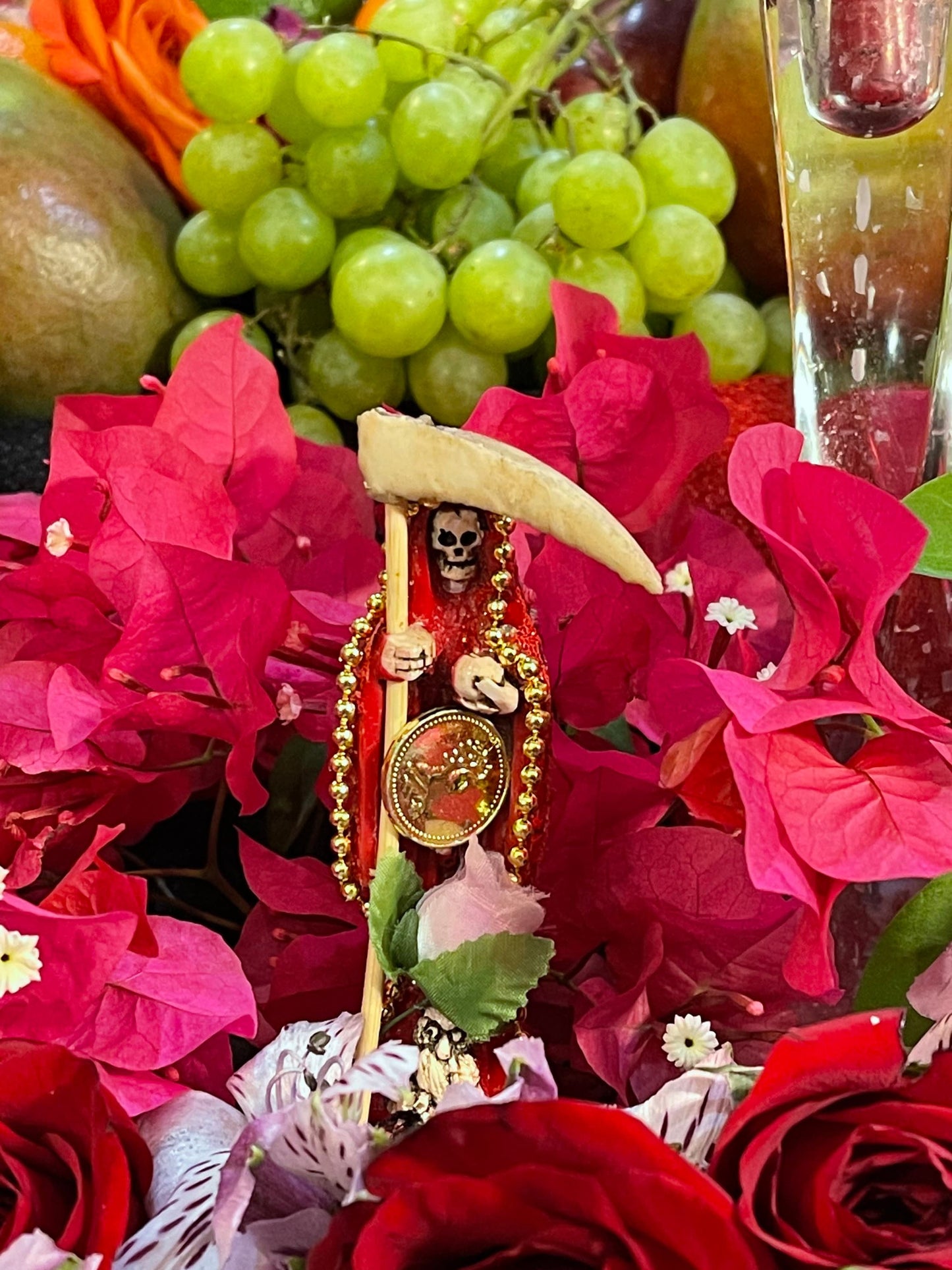 Santa Muerte Roja Statue + Baptized + Fixed + Made in Mexico