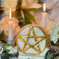 White Pentacle Candle + Witch + Witchcraft + Wicca + Protection