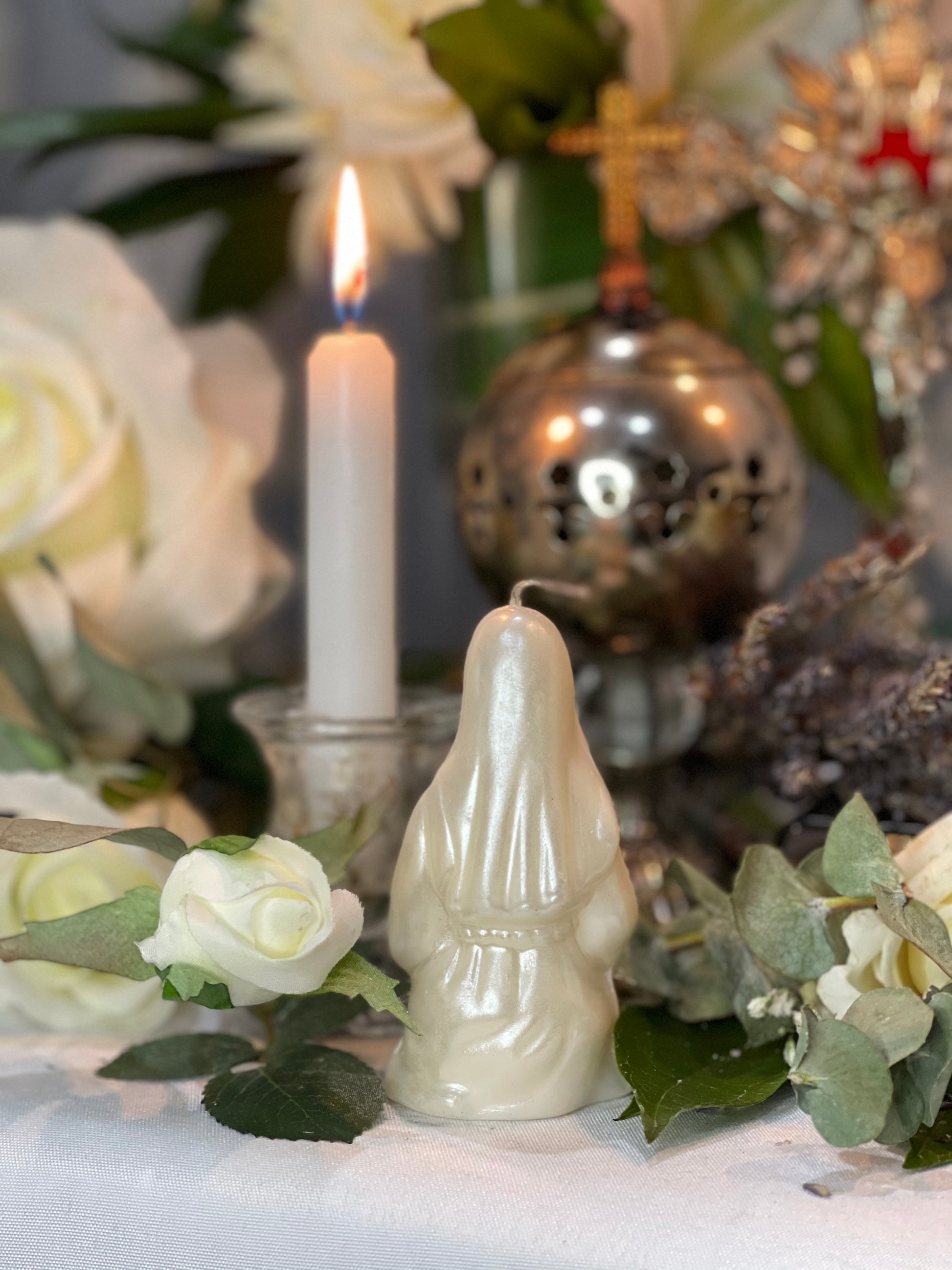 4” Praying Mary Candle + Blessings + Spirituality