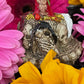 Santa Muerte Roja Statuette + Hear, Speak, See No Evil + Hide Love Spellwork + Baptized + Blessed + Fixed + Made in Mexico