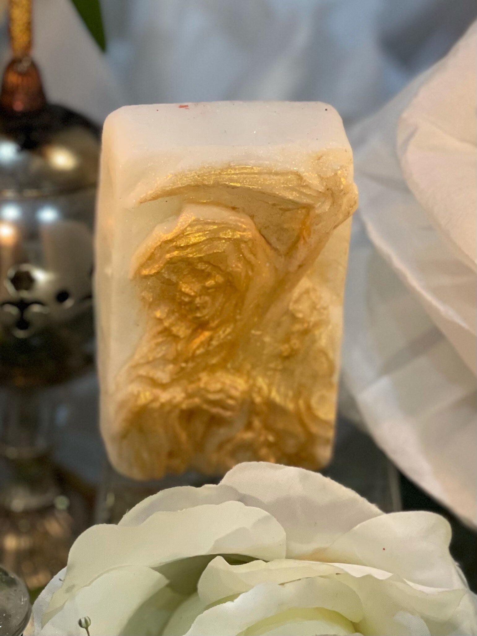 Large Santa Muerte Blanca Soap + Psychic + Purity + Cleansing + Handcrafted