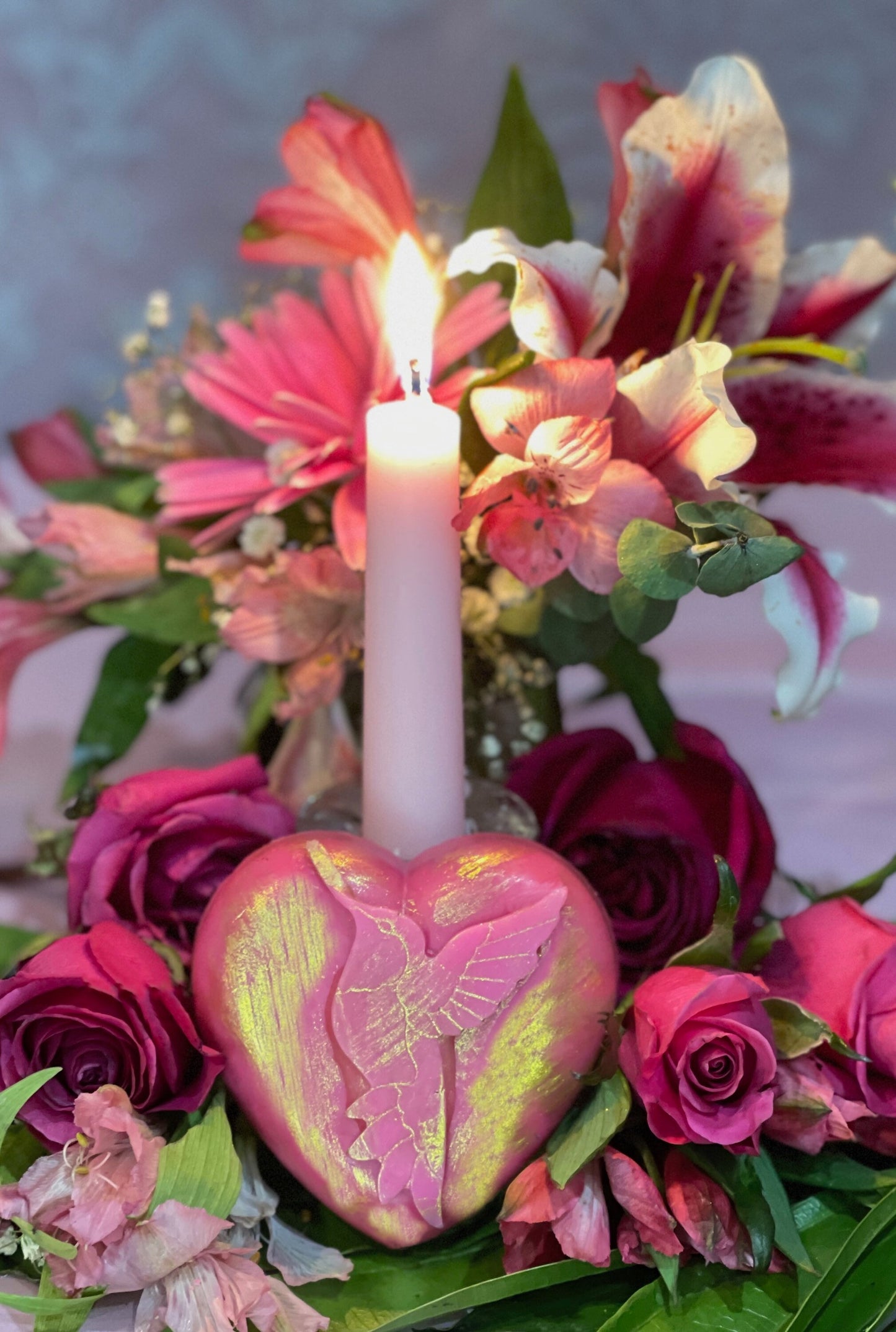 Chuparrosa Love & Abundance Soap + Luck + Blessed + Fixed with Real Flowers + 24K Gold Leaf + Handcrafted + Chuparosa + Colibrí