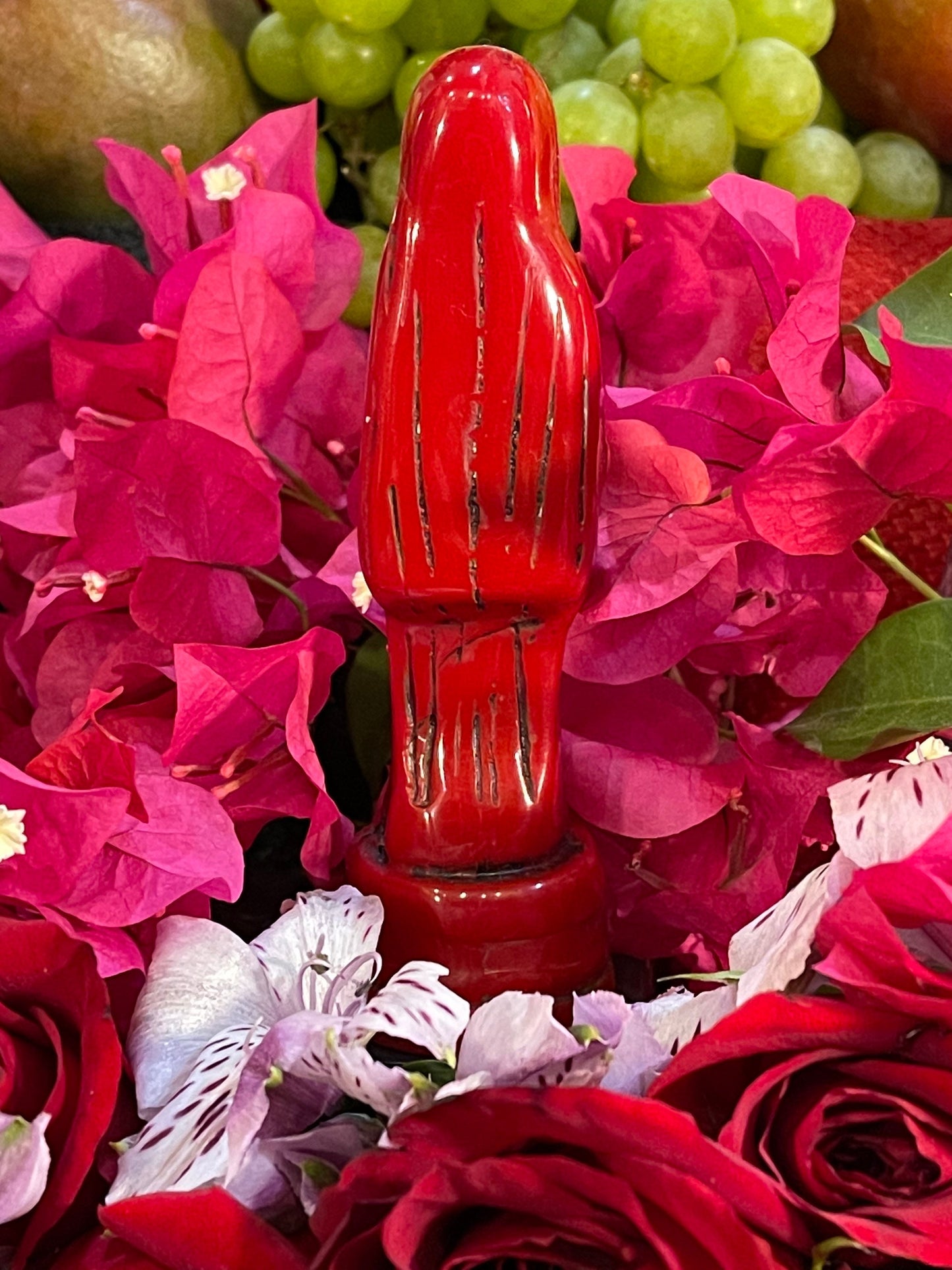 Santa Muerte Roja Statue + Baptized + Fixed + Made in Mexico