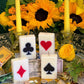 Playing Card Candle + Set of Suits + Conjure + Hoodoo + Folk Magic + Cartomancy + Straight