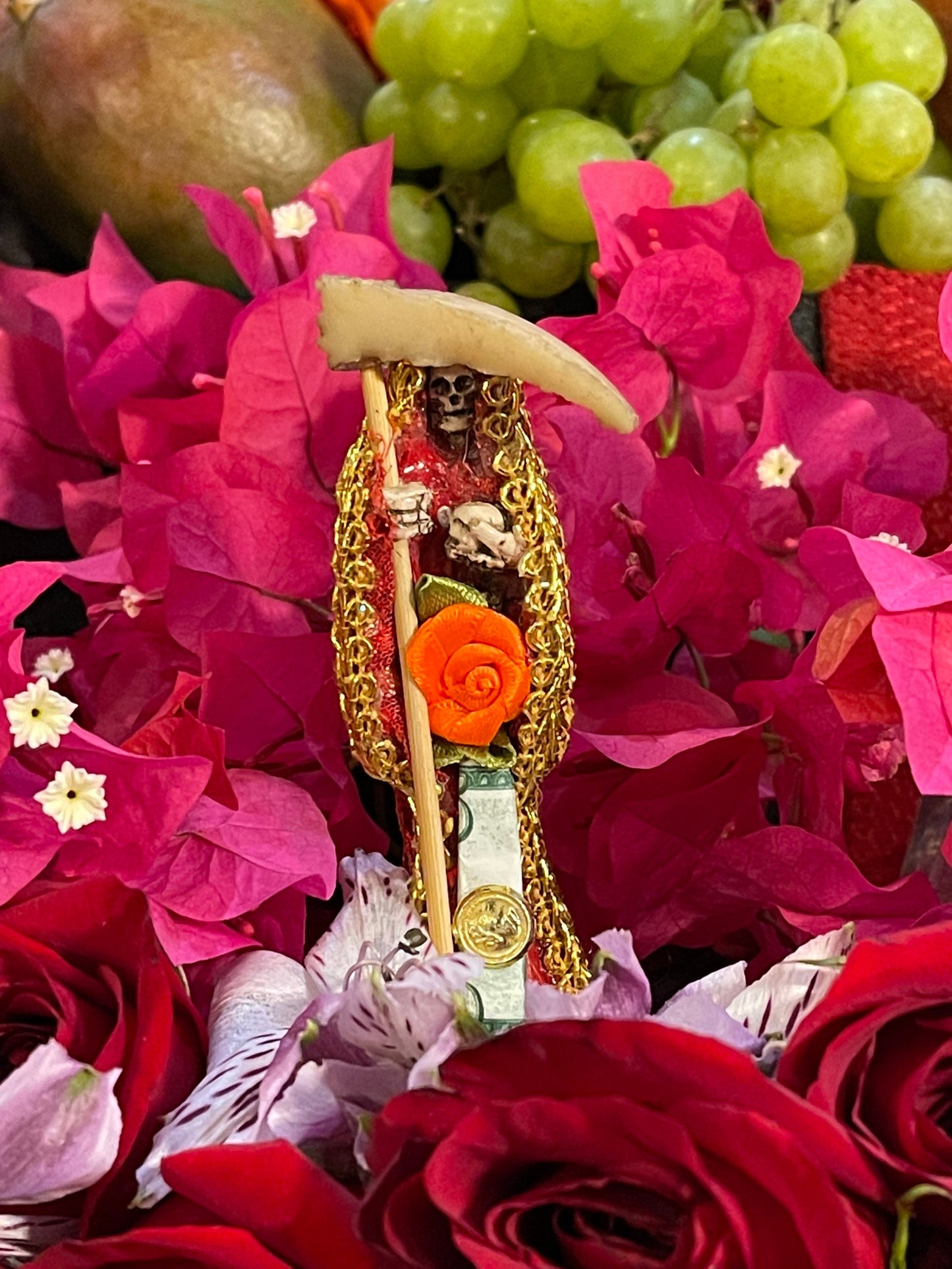 Santa Muerte Roja Statue + Baptized + Fixed + Made in Mexico