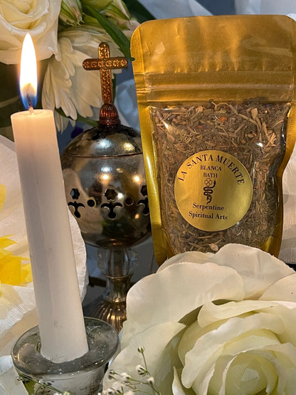 Santa Muerte Blanca Herb Bath + Use Before Workings + Santisima + La Flaca + Cleansing + Healing + Peace + Balance +