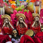 Santa Muerte Roja Hear No, Speak No, See No Evil Statue + Baptized + Made in Mexico + Tetragrammaton + Stop Gossip + Hide Love Spellwork