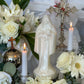 Santa Muerte Blanca Candle + Blessed + 24K Gold + Purity + Psychic + Healing + Cleansing