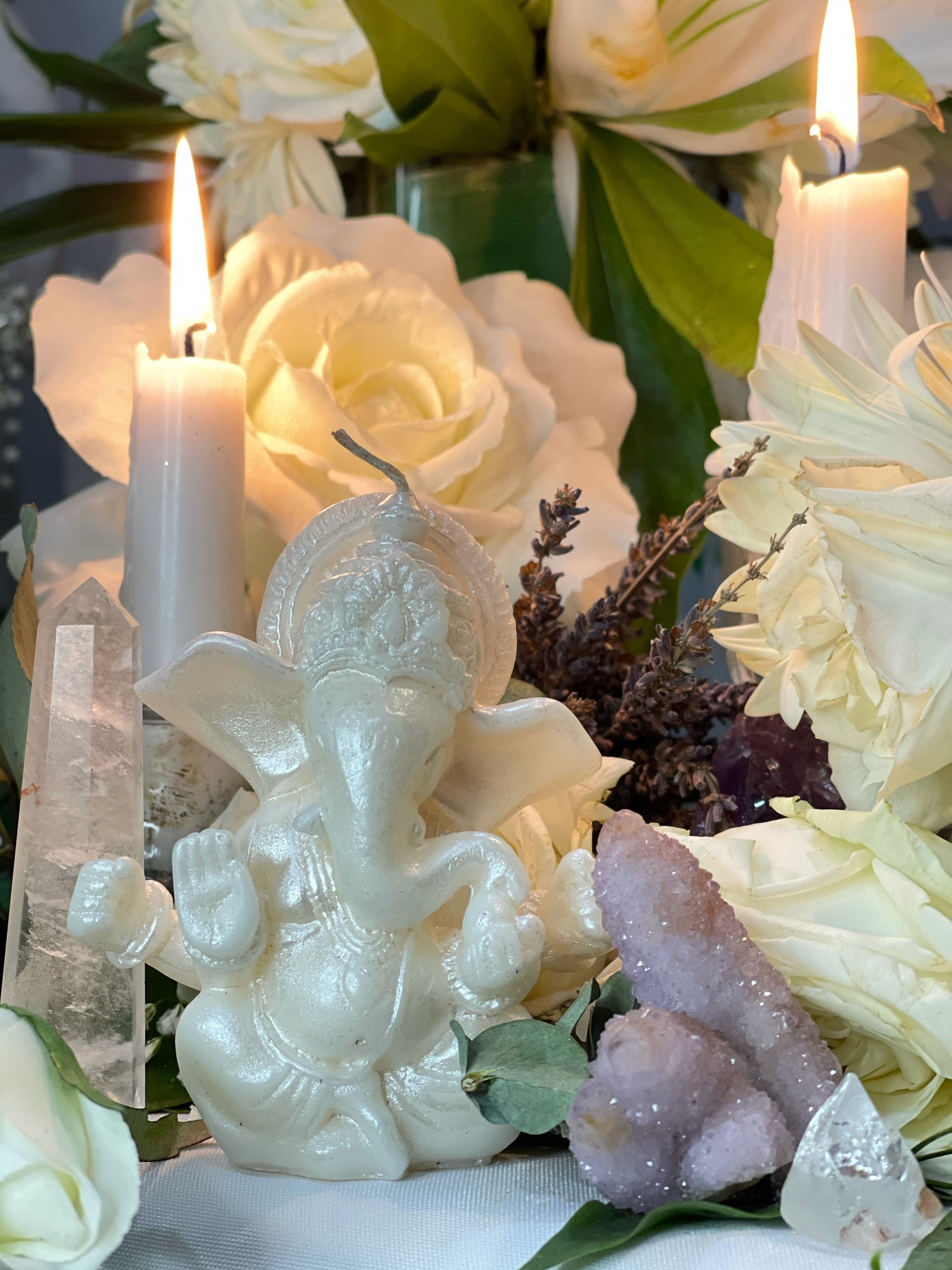 Ganesha Figure Candle + Road Opener + Obstacle Remover