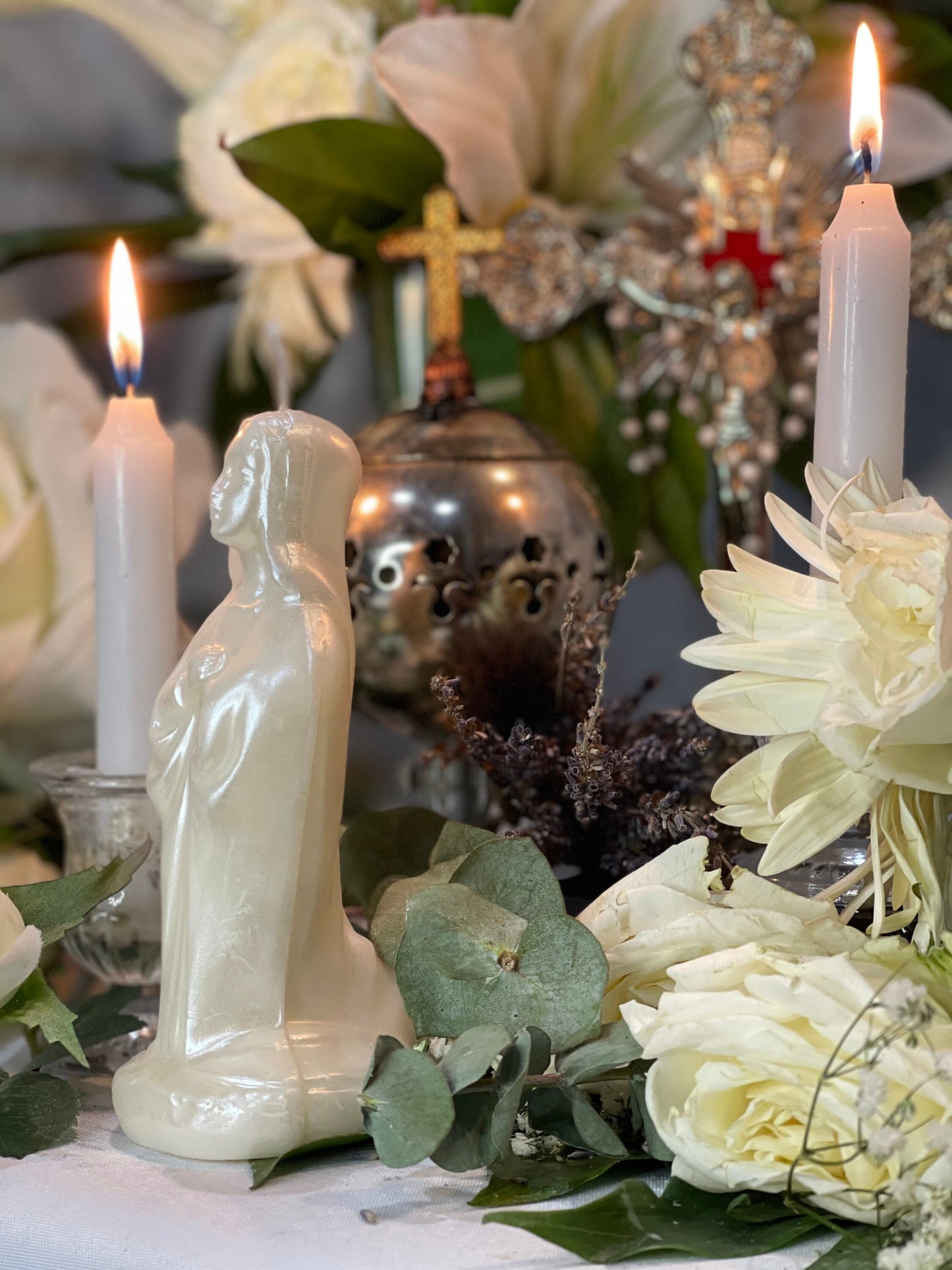 6” Praying Mary Candle + Blessings + Spirituality