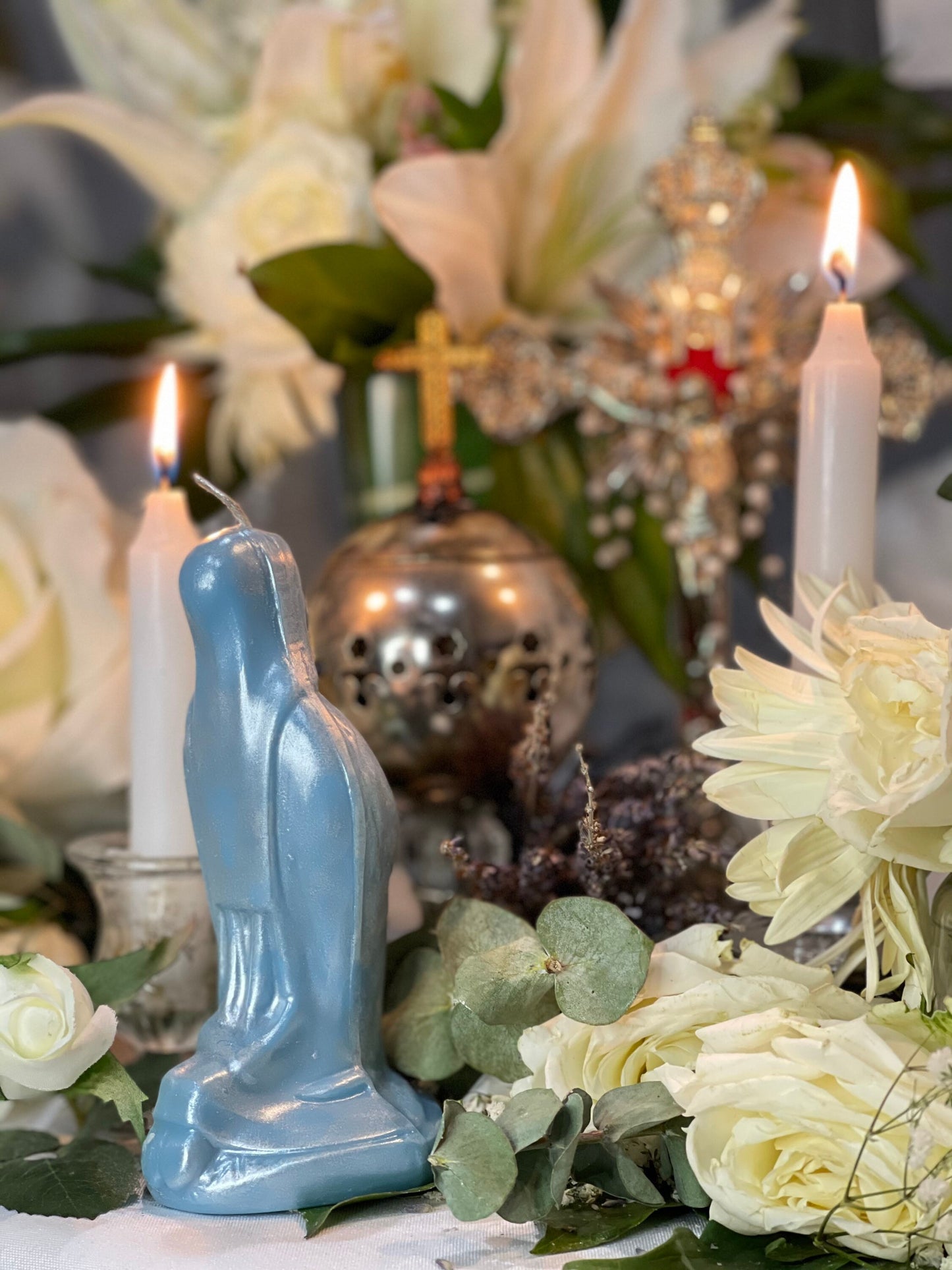 6” Praying Mary Candle + Blessings + Spirituality