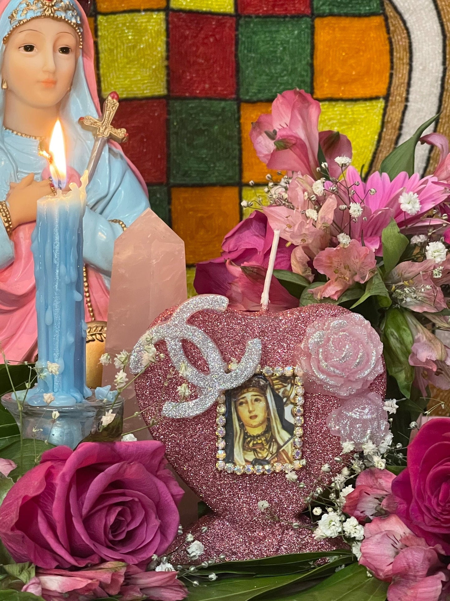 Metresili Heart Candle + Love + Luxury + Fame + Beauty + Metres Ezili Freda + Blessed + Fixed + 24K Gold