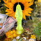 Neon Santa Muerte Figure Candle + Glows under Blacklight